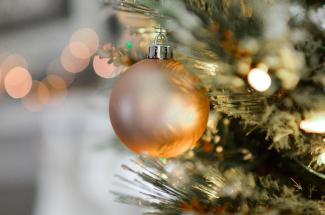 Image of a golden Christmas Tree ornament